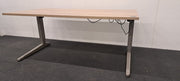 Ahrend  Elektrisch zit-zit bureau - 160x80cm - H62-86cm - Midden eiken blad - Aluminium onderstel BR109