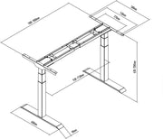 RM-Line RM4 - Elektrisch zit-sta bureau - NPR 1813 - H65-131cm - Los frame