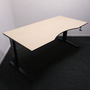 Steelcase Slingerbureau zit-zit 180x90 cm - Antraciet frame - Cockpit blad - H63-82 cm