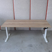 Slingerbureau zit-sta 180x80 cm - Wit frame - Natuur eiken blad - H70-118cm BR48