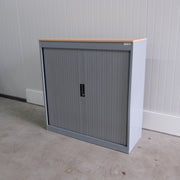 Roldeurkast - Grijs/Beuken - 120x46x122cm (BXDXH) - Geen sleutel - RD89