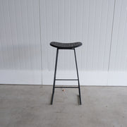 Barkruk - Zwart Teakhout & Metaal - Zithoogte 77 cm
