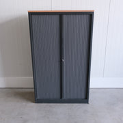 Roldeurkast - Antraciet/Kersen - 100x45x165cm (BxDxH) - Voorzien van sleutel - RD110