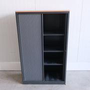 Roldeurkast - Antraciet/Kersen - 100x45x165cm (BxDxH) - Voorzien van sleutel - RD110