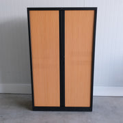 Schaffenburg roldeurkast - Zwart/Oker - 120x45x197cm (BxDxH) - Zonder sleutels - RD111