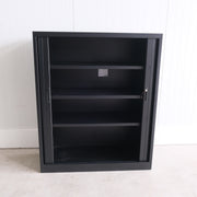 Roldeurkast - Zwart - 120x45x145cm (BxDxH) - Sleutels aanwezig - RD116