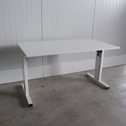 Schaffenburg Inbus instelbaar bureau - 140x80cm - H60/89cm - Wit blad - Wit onderstel - BR74