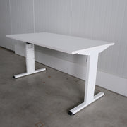 Schaffenburg Inbus instelbaar bureau - 140x80cm - H60/89cm - Wit blad - Wit onderstel - BR74