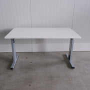 Schaffenburg Inbus instelbaar bureau - 140x80cm - H60/89cm - Wit blad - Grijs onderstel - BR73