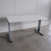 Schaffenburg Inbus instelbaar bureau - 140x80cm - H60/89cm - Wit blad - Grijs onderstel - BR73