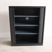 Roldeurkast - Zwart - 120x45x145cm (BxDxH) - Geen sleutels - RD122