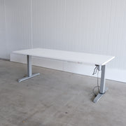 Elektrisch zit-sta bureau - 180x80cm - H64-125cm - Grijs onderstel - Wit blad - BR78
