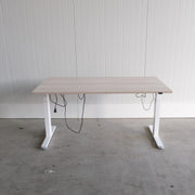 Elektrisch zit-sta bureau - 160x80cm - H63-129cm - Wit onderstel - Licht eiken blad - BR79