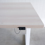 Elektrisch zit-sta bureau - 160x80cm - H63-129cm - Wit onderstel - Licht eiken blad - BR79