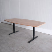 Restpartij - Vergadertafel - Tonvormig blad 200x100/75cm -  Havanna blad - Zwart onderstel