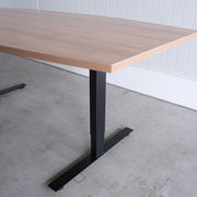 Restpartij - Vergadertafel - Tonvormig blad 200x100/75cm -  Havanna blad - Zwart onderstel