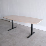 Restpartij - Vergadertafel - Tonvormig blad 200x100/75cm -  Eiken blad - Zwart onderstel