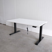 Showroommodel - Elektrisch zit-sta bureau - 140x80cm - H63-130cm - Zwart onderstel - Wit blad - BR87