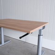 Gispen Slinger zit-zit bureau - 120x80cm - H63-83cm - Grijs onderstel - Nieuw Havanna blad - BR84