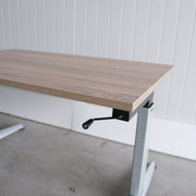 Zettoe Slinger zit-zit bureau - 120x80cm - H62-82cm - Grijs onderstel - Nieuw Midden Eiken blad - BR83