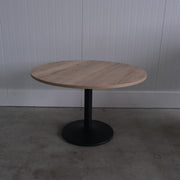 Vergadertafel - Ø120cm H76cm - Natuur eiken blad - Zwart onderstel