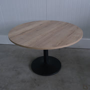 Vergadertafel - Ø120cm H76cm - Natuur eiken blad - Zwart onderstel