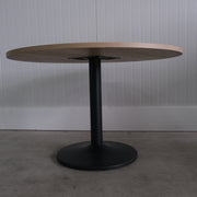 Vergadertafel - Ø120cm H76cm - Natuur eiken blad - Zwart onderstel