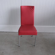 Vergaderstoel - Eetkamerstoel - Rood leder - 4-poots onderstel