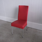 Vergaderstoel - Eetkamerstoel - Rood leder - 4-poots onderstel