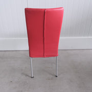 Vergaderstoel - Eetkamerstoel - Rood leder - 4-poots onderstel
