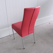 Vergaderstoel - Eetkamerstoel - Rood leder - 4-poots onderstel
