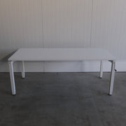 Slinger zit-zit bureau - 180x80cm - H67-95cm - Wit onderstel - Wit blad - BR91