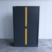 Roldeurkast - Antraciet/Geel - 120x47x195cm (BxDxH) - Geen sleutel aanwezig - RD143