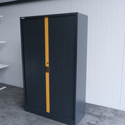 Roldeurkast - Antraciet/Geel - 120x47x195cm (BxDxH) - Geen sleutel aanwezig - RD143