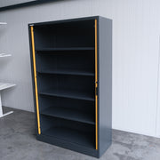 Roldeurkast - Antraciet/Geel - 120x47x195cm (BxDxH) - Geen sleutel aanwezig - RD143