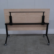Verrijdbare klaptafel - 160x80cm - Ahorn blad - Zwart onderstel - BR104