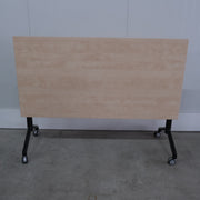 Verrijdbare klaptafel - 160x80cm - Ahorn blad - Zwart onderstel - BR104
