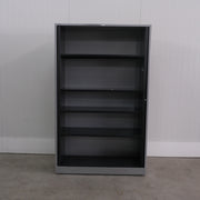 Ahrend roldeurkast  - 120x45x195 cm (BXDXH) - Grijze ombouw - Zwarte deuren -  Sleutel aanwezig - RD159