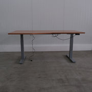 Mibra elektrisch zit-sta bureau - 180x98/80cm - H65-130cm - Kersen - Grijs onderstel - BR105