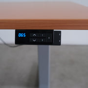 Mibra elektrisch zit-sta bureau - 180x98/80cm - H65-130cm - Kersen - Grijs onderstel - BR105