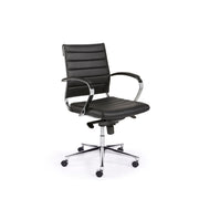 RM-Line Levi - Draaibare vergaderstoel - Kunststof leder - Chroom onderstel