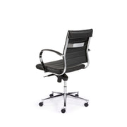 RM-Line Levi - Draaibare vergaderstoel - Kunststof leder - Chroom onderstel