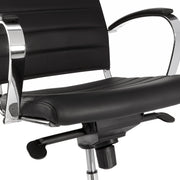 RM-Line Levi - Draaibare vergaderstoel - Kunststof leder - Chroom onderstel