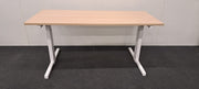 Knop instelbaar bureau - 160x70cm - H64-84cm -  Eiken blad - Wit onderstel - BR112