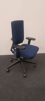 Kohl Air-Seat - Bureaustoel - Blauw gestoffeerd - Zwart onderstel
