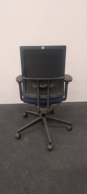 Kohl Air-Seat - Bureaustoel - Blauw gestoffeerd - Zwart onderstel
