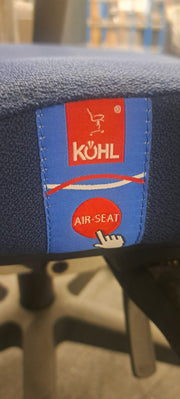 Kohl Air-Seat - Bureaustoel - Blauw gestoffeerd - Zwart onderstel