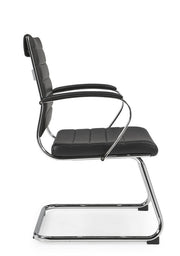 RM-Line Designstoel 602 - Zwart Kunstleder bekleding - Chroom sledeframe