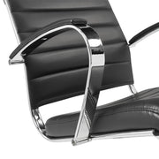 RM-Line Designstoel 602 - Zwart Kunstleder bekleding - Chroom sledeframe