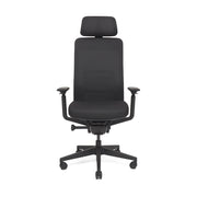 RM-Line Kasper bureaustoel - Hoofdsteun - Zwarte stoffering - Zwart frame NEN-EN 1335
